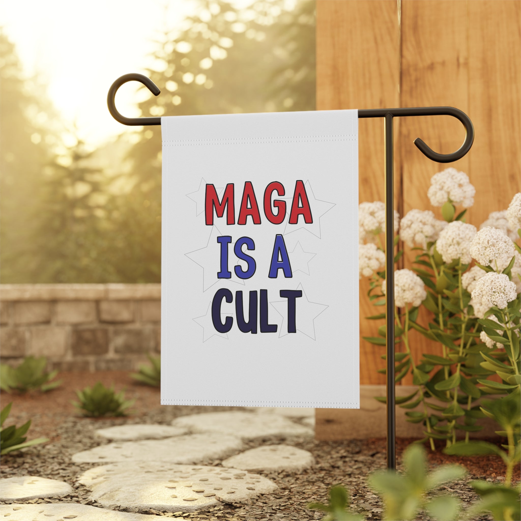 Garden Flag — "MAGA Is A Cult" Political Yard Banner